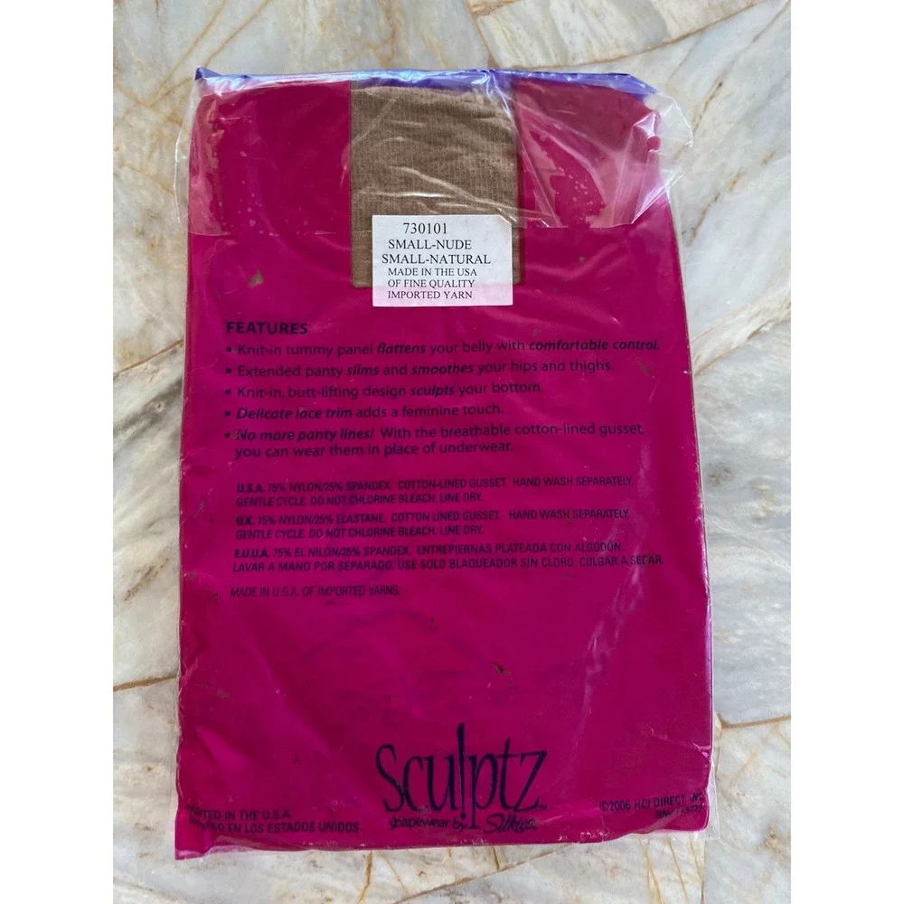 Sculptz Multi-Shaper Shortz Silkies Nude Tummy Control Butt Lift Shapewear Small
